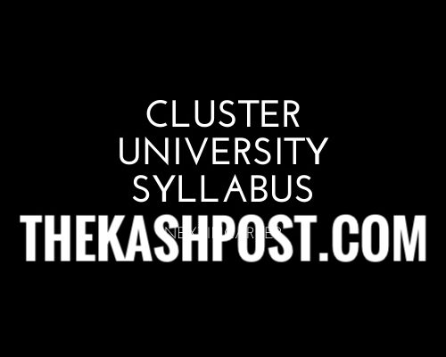 New Syllabus For UG Honor (3+1 Years) 1st Semester Batch 2022 Cluster University Srinagar As Per New Education Policy