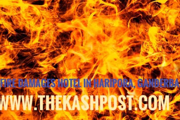 Fire damages hotel in Haripora, Ganderbal