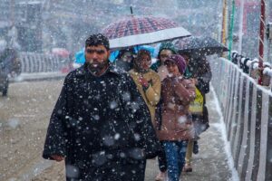 Kashmir valley witnessed fresh spell of snowfall on Wednesday.__Photos _faisalbashirs ___faisalbashir _snow _valley _cold _waves _met_0(image0)
