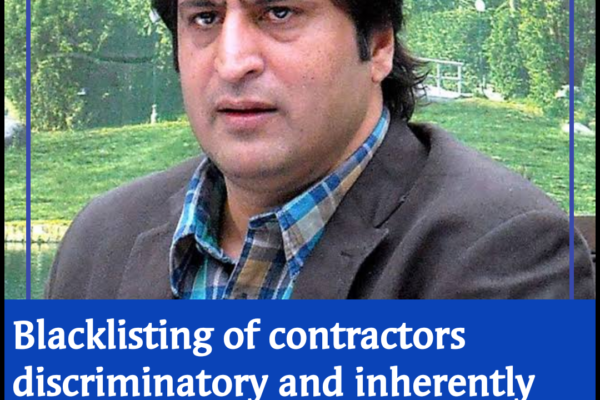 Blacklisting of contractors discriminatory and inherently biased: Sajad Lone