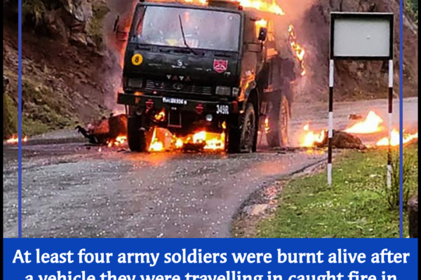 4 Soldiers Killed After Vehicle Catches Fire In Poonch