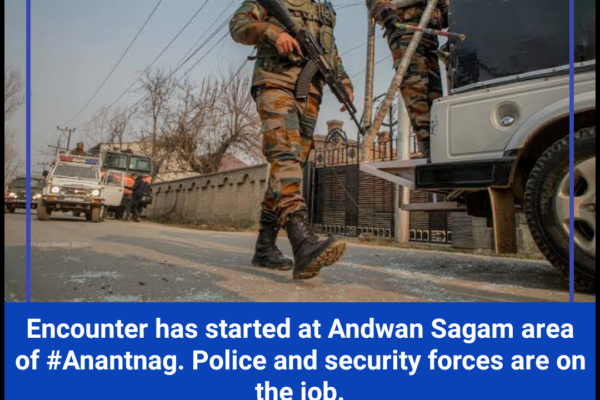 Encounter has started at Andwan Sagam area of Anantnag.