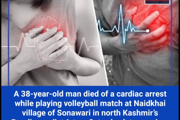 Man dies of cardiac arrest while playing volleyball in Bandipora