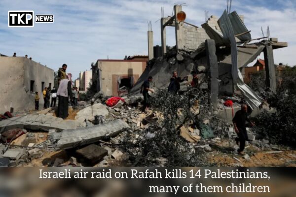Israeli air raid on Rafah kills 14 Palestinians, many of them children