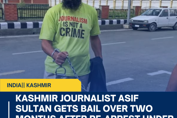 Kashmir journalist Asif Sultan gets bail over two months after re-arrest under PSA