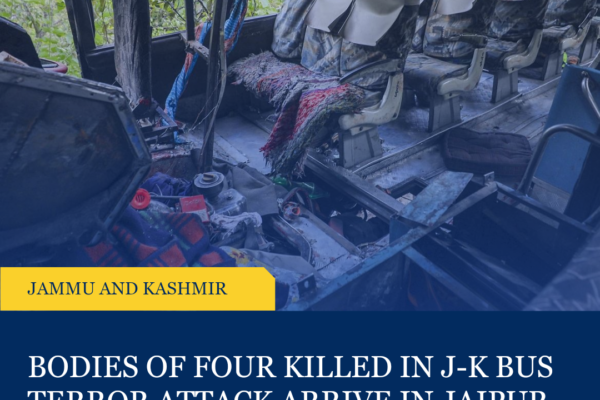 Bodies of four killed in J-K bus terror attack arrive in Jaipur