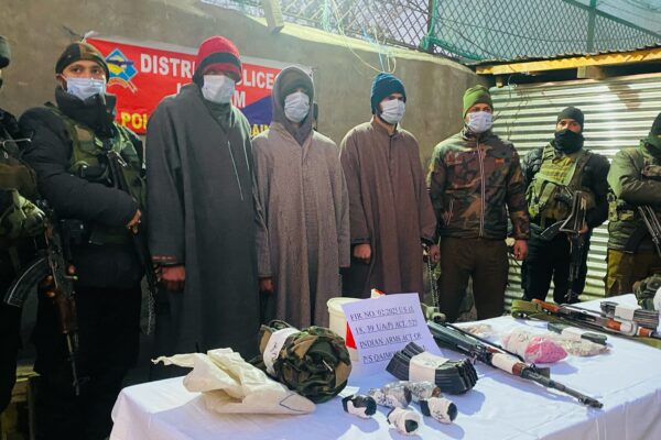 Kulgam Police Arrest Three Militant Associates, Seize Arms & Ammunition