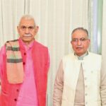 Ghulam Hassan Mir calls on LG Manoj Sinha at Lok Bhavan in Jammu